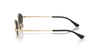 Sunglasses with gold frames and black accents on a white background