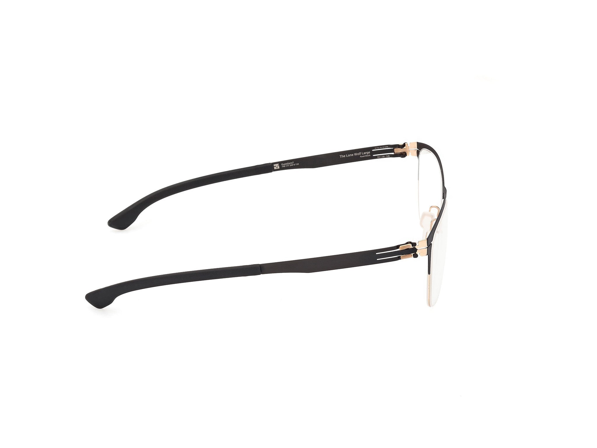 IC! BERLIN-THE LONE WOLF LARGE-ROSE-BLACK POP-5320-SPECTACLE FRAME
