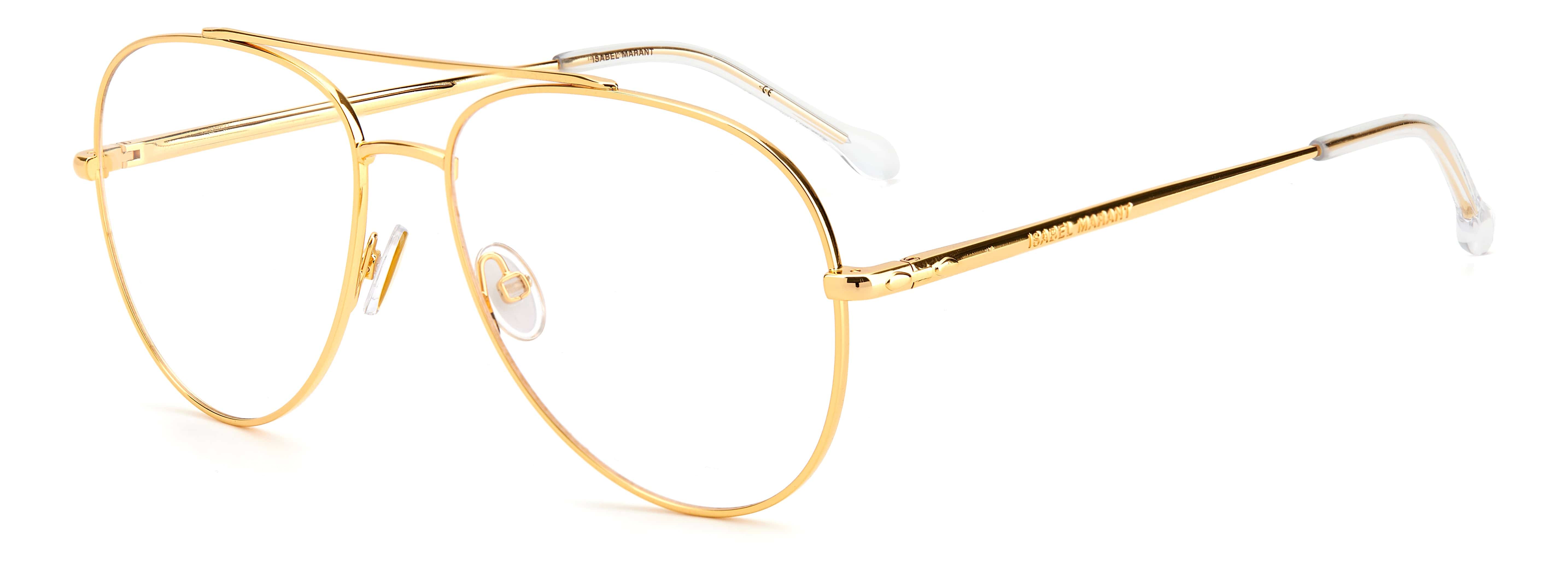 Lunettes De Soleil Aviateur Isabel Marant IM0027 - Monture Dorée Acier - Verres Bleu UV400 - Neuf
